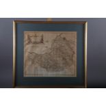 A Robert Morden map of "Somersetshire", in gilt frame, and another Robert Morden map of Oxfordshire,