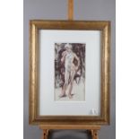 Henry Tonks: pastel study of a nude, 11 1/2" x 6 1/4", in gilt frame