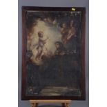 A 19th century oil on canvas, Saint with Christ Child, 25" x 16 1/4", unframed (paint losses)