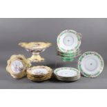 An English mid 19th century dessert service with a circa 1820s Samuel Alcock dessert service