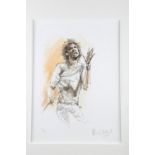 Ronnie Wood: a set of four signed limited edition lithographs, portraits of the Rolling Stones, in