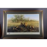 David Shepherd: a signed limited edition colour print, "First Light at Savuti", 468/1500, two