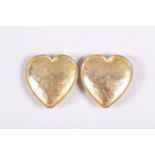 A pair of Edouard Rambaud Paris gilt heart-shape ear clips