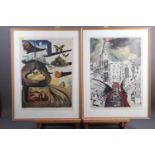 After Salvador Dali: a set of six limited edition colour prints with blind stamped signature, in