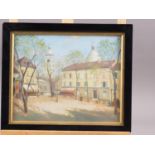 Jean Rollin: oil on board, Montmartre, Paris, 8" x 10", in ebonised frame