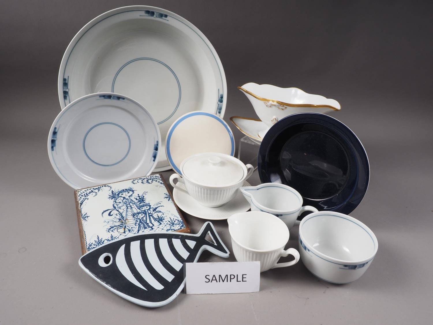 A Royal Copenhagen blue and white part dinner service and a quantity of other Danish china tableware