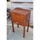 A mahogany workbox with lift up lid over single drawer, 19" wide x 13" deep x 32" high