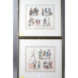 Henry Alken: Two 19th century coloured prints, "Songs", in Hogarth frames