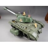 A De-Luxe Tiger Joe model tank, 15 1/2" high x 32" long