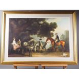 After George Stubbs: a print, "The Milbanke and Melbourne Families", in gilt strip frame