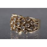 A 14ct gold and diamond dress ring, size N, 7.1g (shank cracked)