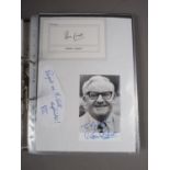 A collection of approximately sixty autographs, mostly theatrical, including Sir John Gielgud, Sir