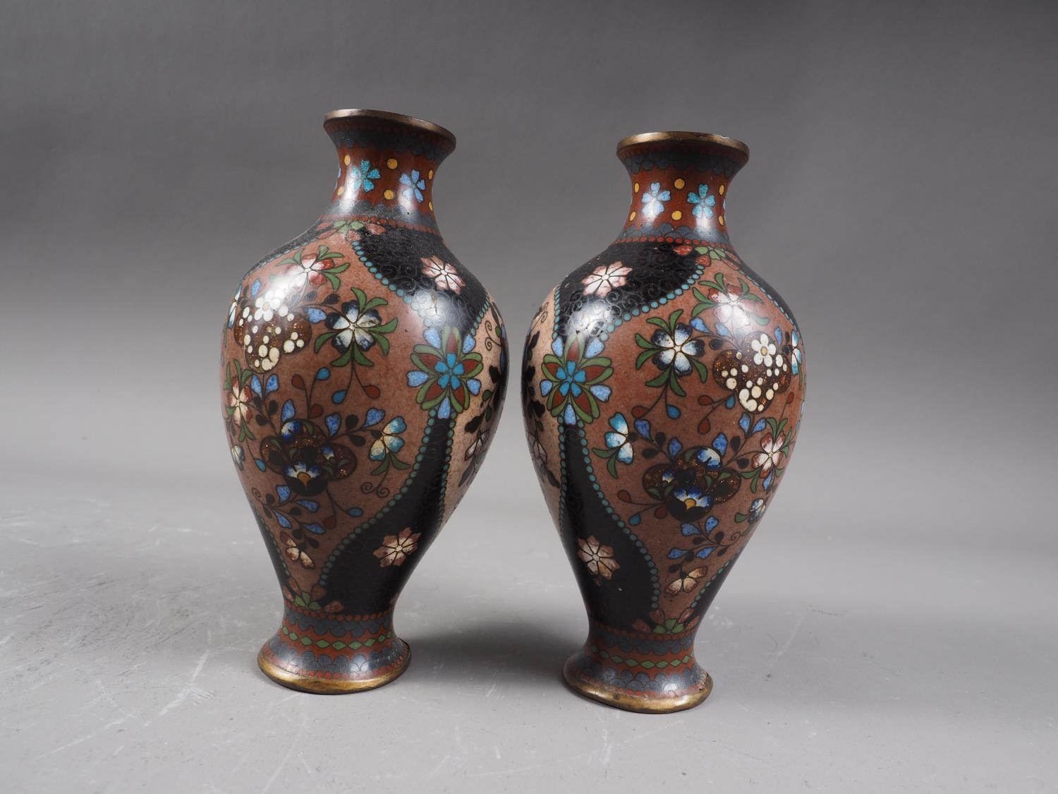 A Japanese satsuma bulbous flared rim vase with figure and flower decoration, 16" high, a similar - Image 8 of 13
