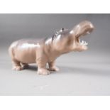 A Royal Copenhagen model of a pigmy hippopotamus (309), 14" long (glaze fault under chin, glaze