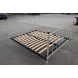 A white painted bedstead, 79" long x 63" wide