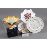 A Myott & Sons Art Deco dish, a floral part dessert service and other decorative china