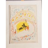 Picasso: colour lithograph, "Le Petit Corrida", 12" x 8 3/4", unframed with associated pencil signed