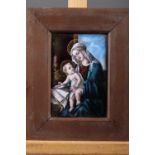 G Dalibor: a Limoges enamel panel after Botticelli "Madonna of the Book", 5" x 3 3/4", in strip