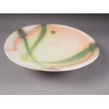 Suzanne Bergen: a studio pottery shallow bowl, 13 1/2" dia