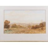 Robert Cresswell Boak: watercolours, "Stoneyhurst College from Higher Hodder", 8" x 14" in gilt