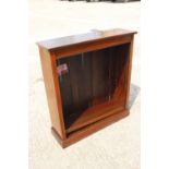 An Edwardian walnut box and ebony strung open bookcase, on block base, 36" wide x 11" deep x 39"