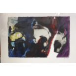 John Piper: screenprint in colours, "Eye and Camera: Red, Blue and Yellow (Levinson 317)", pencil