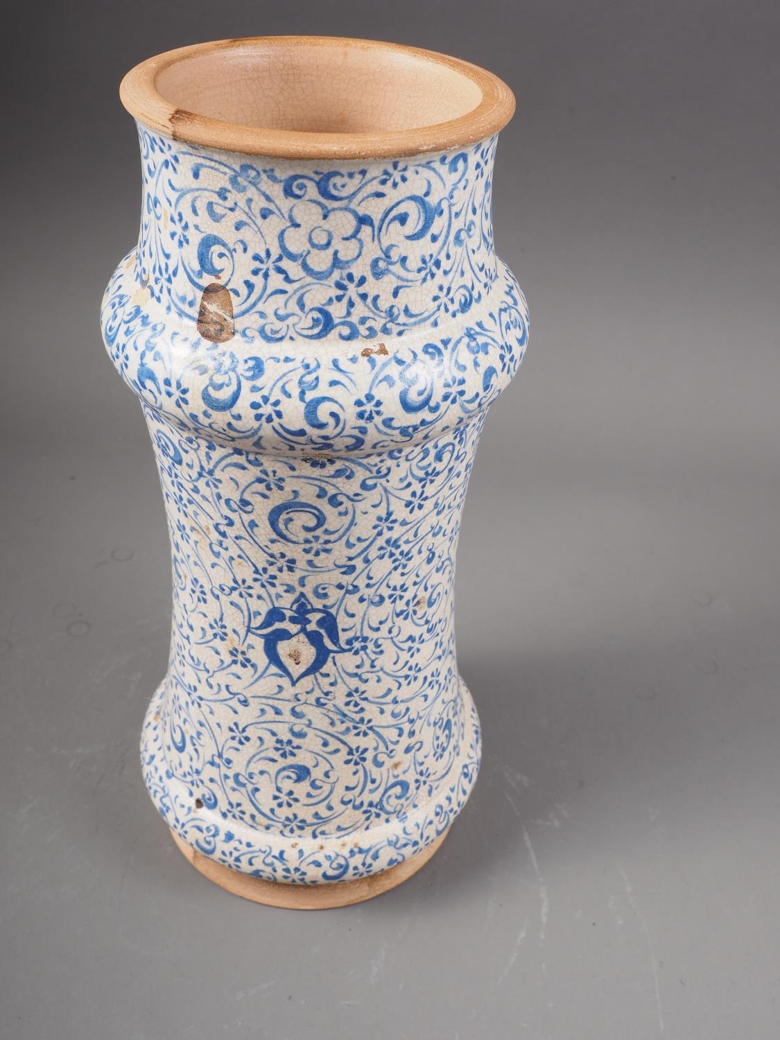 An Isnik blue scrollwork design wet drug jar, 10" high - Image 2 of 3