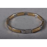 A Roberto Bravo Italian white and yellow metal bracelet, stamped 14K, 22.5g