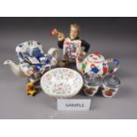 A collection of novelty teapots and other ceramics, etc