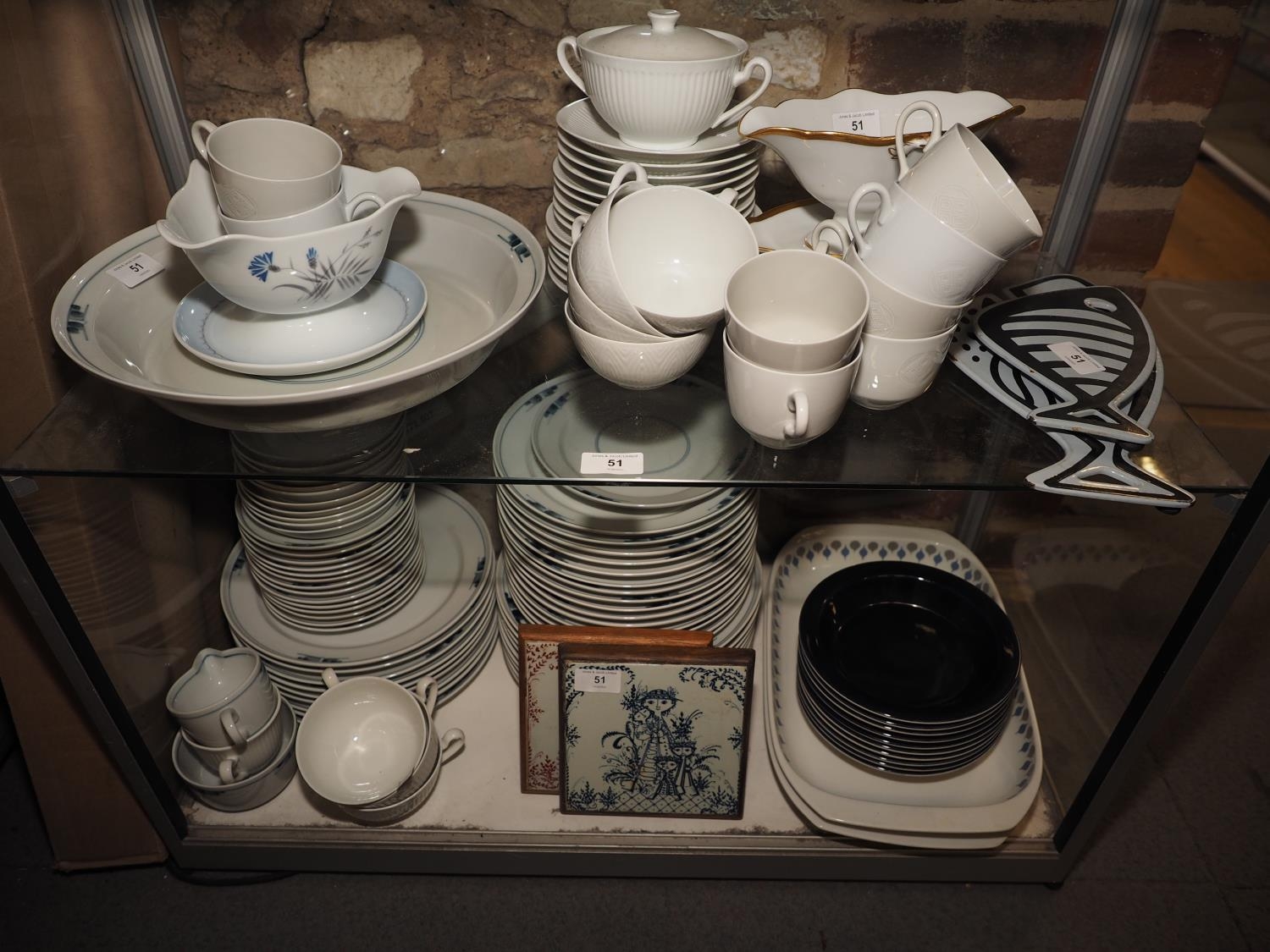 A Royal Copenhagen blue and white part dinner service and a quantity of other Danish china tableware - Image 3 of 3