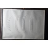 A relief panel car tyre treads, 32 1/2" x 23", in aluminium strip frame