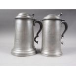 Two 19th century pewter rowing trophies for Cambridge Trinity College Regatta Scratch Fours, dated