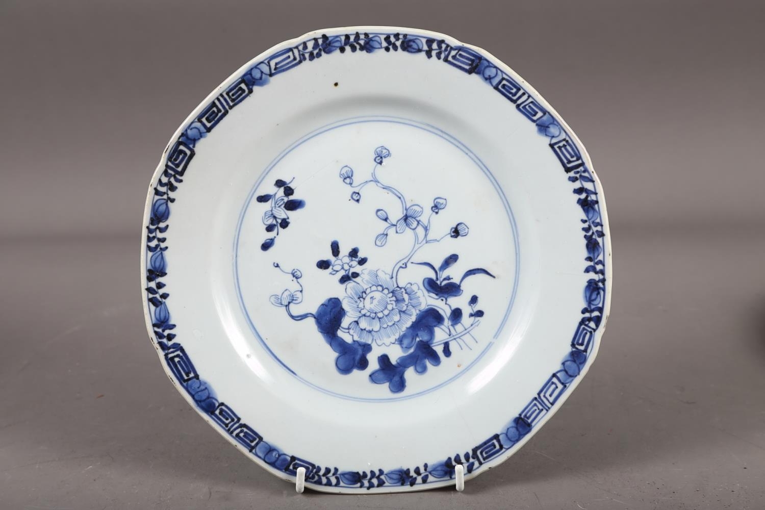 A Chinese blue and white dish with floral and scrolled decoration with seal mark to base, 7 1/2" - Image 4 of 22