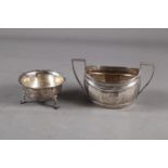 A silver two-handled sugar bowl and another silver sugar bowl, 7.7oz troy approx
