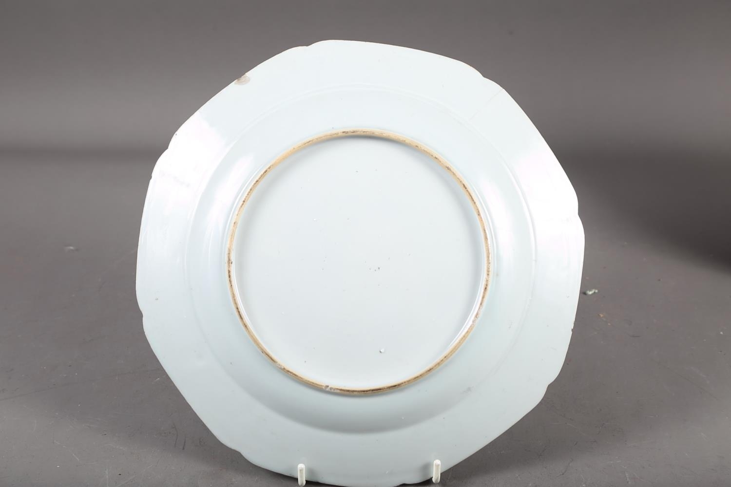 A Chinese blue and white shaped edge plate with floral decoration, 10 1/2" dia, another similar - Image 6 of 11