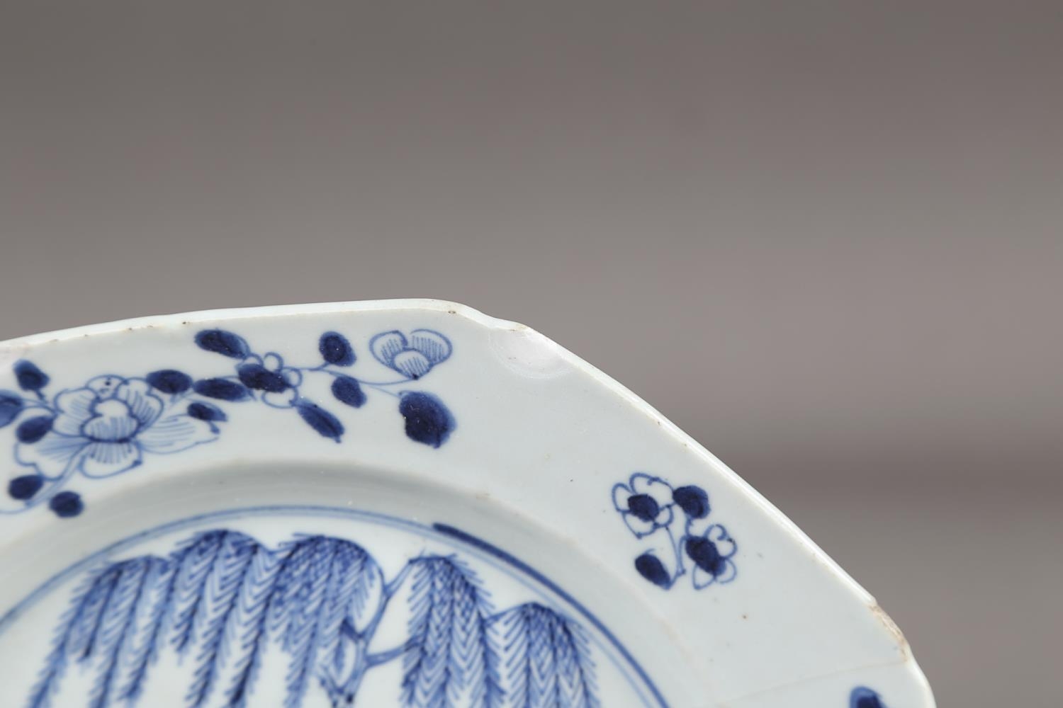 A Chinese blue and white dish with floral and scrolled decoration with seal mark to base, 7 1/2" - Image 10 of 22