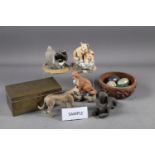 A quantity of mostly Border Fine Arts composition model animals, a spelter model Sphinx, two