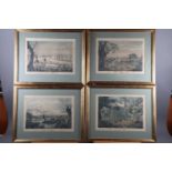 Four 19th century hand-coloured shooting prints, in gilt strip frames