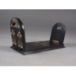 A Victorian coromandel, brass mounted and studded book slide, 14 3/4" wide