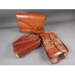 One alligator skin handbag and two others