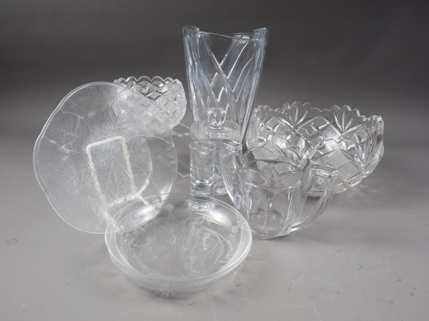 A Dartington decanter, another similar, four other decanters,ÿa Slovenian crystal glass vase, 9 1/4" - Image 2 of 2