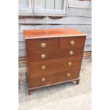 A 19th century mahogany chest of two short and three long drawers with stamped oval bronze