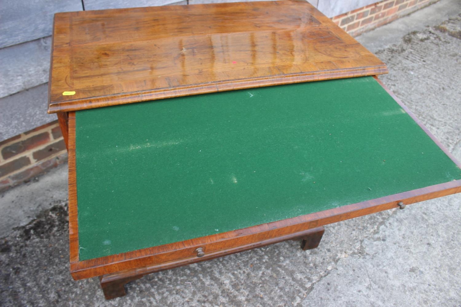 A bachelor's figured walnut and feather banded chest, fitted slide over four long graduated drawers, - Image 7 of 7