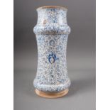 An Iznik blue scrollwork design wet drug jar, 10" high