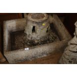 A cast stone garden trough/sink, 29" x 20"