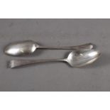 A pair of Georgian silver tablespoons, 4oz troy approx