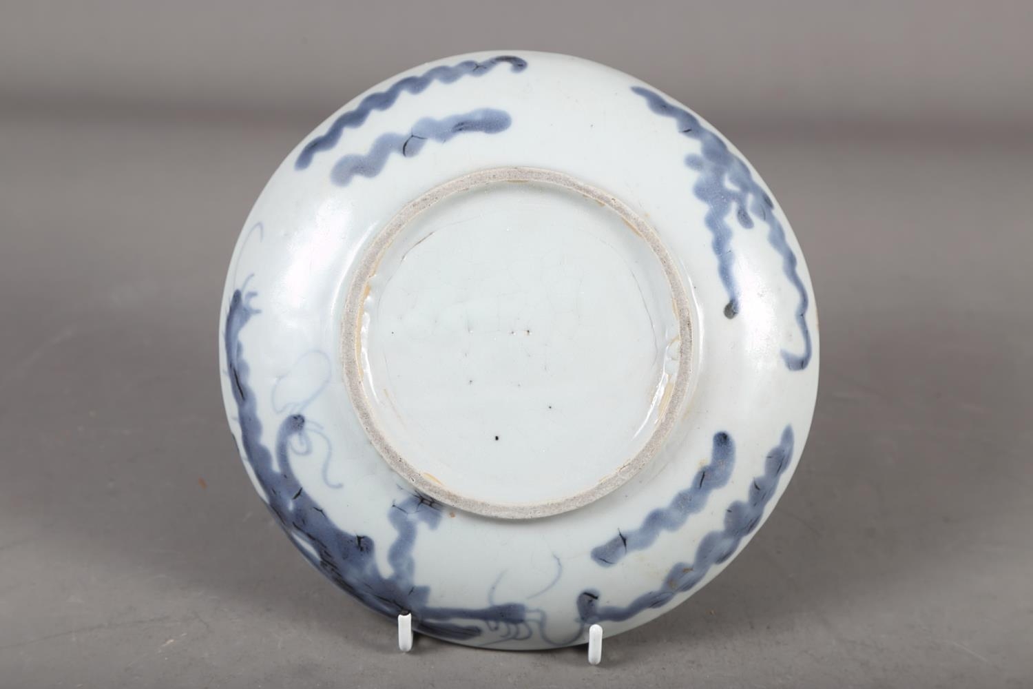 A Chinese blue and white shaped edge plate with floral decoration, 10 1/2" dia, another similar - Image 11 of 11