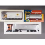 A Minichamps die-cast model Scania Tautliner/Curtainsider (nearside wing mirror damaged), in