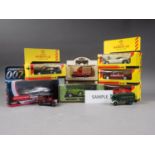 Eight Shell Classic Sportscar Collection die-cast model cars, including a Porsche 911 SC, A BMW