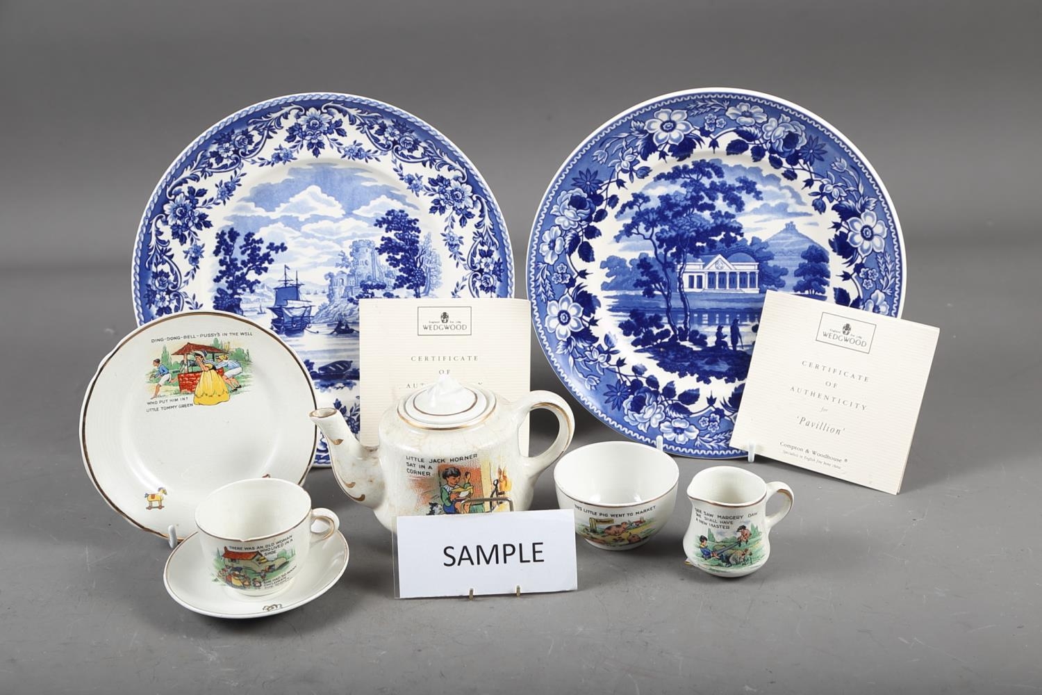 A quantity of mostly limited edition plates, including Wedgwood "Drover" and others, and a nursery